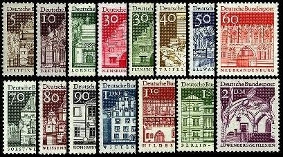 Bund, Michel Nr. 489-503 postfrisch - Freimarken Deutsche Bauwerke (II)