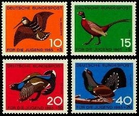 Bund, Michel Nr. 464-467 postfrisch - Jugend 1965 - Jagdbares Federwild