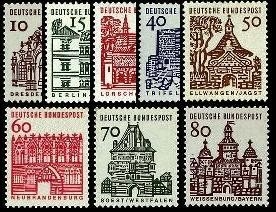 Bund, Michel Nr. 454-461 postfrisch - Deutsche Bauwerke aus zwölf Jahrhunderten (I)