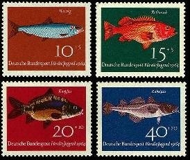 Bund, Michel Nr. 412-415 postfrisch - Jugend 1964 Fische