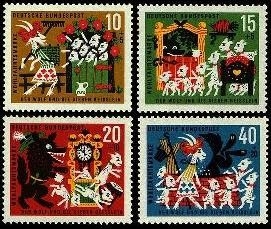 Bund, Michel Nr. 408-411 postfrisch - Der Wolf und die sieben Geißlein - Märchen der Brüder Grimm