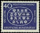 Bund, Michel Nr. 398 postfrisch - 100. Jahrestag der ersten Internationalen Postkonferenz, Paris