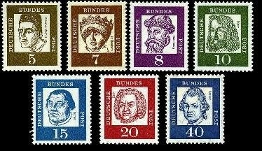 Bund, Michel Nr. 347-355 x postfrisch - Bedeutende Deutsche