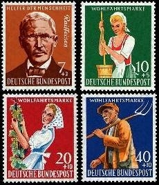 Bund, Michel Nr. 297-300 postfrisch - Helfer der Menschheit 1958