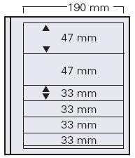 5 SAFE Blankoblätter mit 6 Streifen 47/47/33/33/33/33
