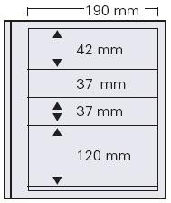 5 SAFE Blankoblätter mit 4 Streifen 42/37/37/120