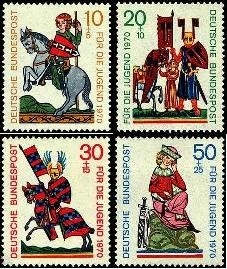 Bund, Michel Nr. 612-615 postfrisch - Minnesänger 1970