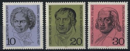 Bund, Michel Nr. 616-618 postfrisch - Beethoven / Hegel / Hölderlin