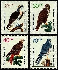 Bund, Michel Nr. 754-757 postfrisch - Jugend 1973 Greifvögel