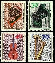 Bund, Michel Nr. 782-785 postfrisch - Musikinstrumente Wohlfahrt 1973