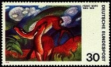 Bund, Michel Nr. 798 postfrisch - Expressionismus Franz Marc - Die roten Rehe