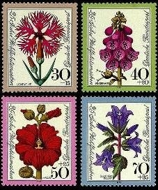 Bund, Michel Nr. 818-821 postfrisch - 25 Jahre Wohlfahrtsmarken: Blumen