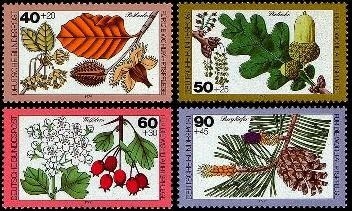 Bund, Michel Nr. 1024-1027 postfrisch - Wohlfahrt 1979: Blätter, Blüten und Früchte des Waldes