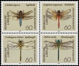 Bund, Michel Nr. 1546-1549 Viererblock postfrisch - Libellen