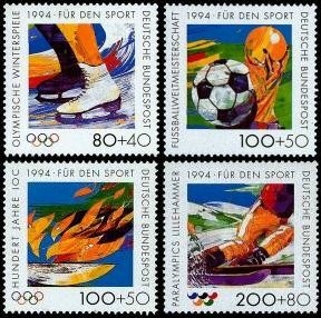 Bund, Michel Nr. 1717-1720 postfrisch - Für den Sport 1994