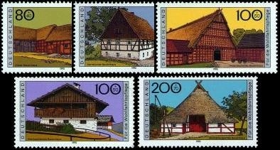 Bund, Michel Nr. 1819-1823 postfrisch - Deutsche Bauernhäuser