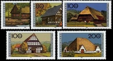Bund, Michel Nr. 1883-1887 postfrisch - Deutsche Bauernhäuser