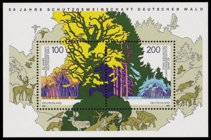 Bund, Block 38 postfrisch - Schutzgemeinschaft deutscher Wald