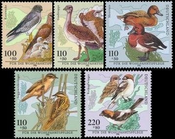 Bund, Michel Nr. 2015-2019 postfrisch - Bedrohte Vogelarten