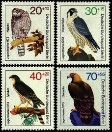 Berlin, Michel Nr. 442-445 postfrisch - Greifvögel
