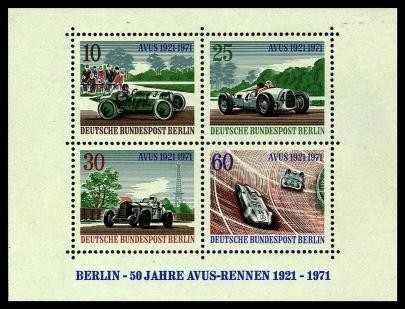 Berlin, Block 3 postfrisch - Avus-Rennen 1921-1971