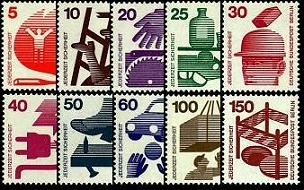 Berlin, Michel Nr. 402-411 A postfrisch - Freimarken Unfallverhütung (I)
