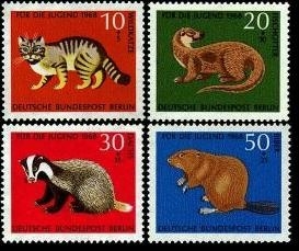 Berlin, Michel Nr. 316-319 postfrisch - Jugend 1968: Vom Aussterben bedrohte Tiere