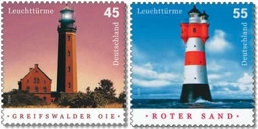 Bund, Michel Nr. 2409-2410 postfrisch - Leuchttürme: Greifswalder Oie + Roter Sand