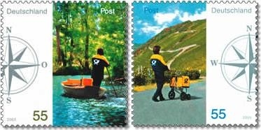 Bund, Michel Nr. 2481-2482 postfrisch - Briefzustellung in Deutschland Ost und West