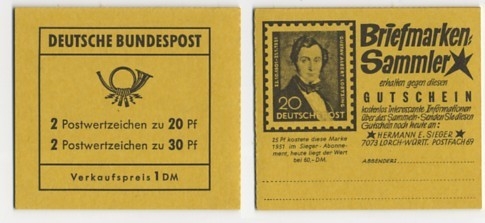 Bund, Markenheftchen MH 14 a postfrisch - Brandenburger Tor