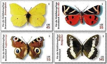 Bund, Michel Nr. 2500-2503 postfrisch - Wohlfahrt Einheimische Schmetterlinge