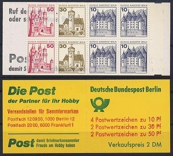 Berlin, Markenheftchen MH 10 ba postfrisch - Burgen und Schlösser 1974