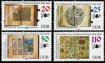 DDR, MiNr. 3340-3343 postfrisch - Kostbarkeiten in Bibliotheken