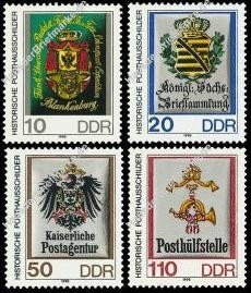 DDR, MiNr. 3302-3305 postfrisch - Historische Posthausschilder