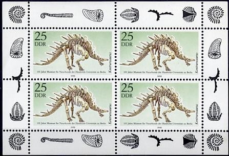 DDR, MiNr. 3325 Kleinbogen postfrisch - Dinosaurier