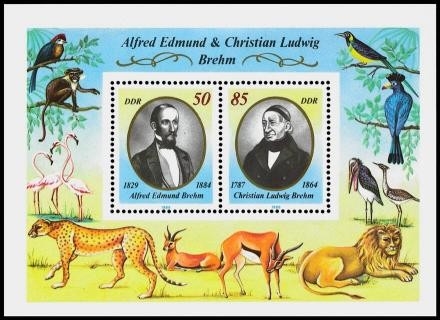 DDR, Block 98 postfrisch - Alfred Edmund und Christian L. Brehm