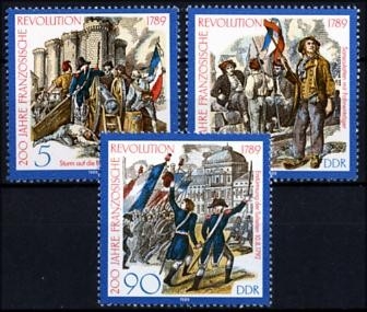 DDR, MiNr. 3258-3260 postfrisch - 200 Jahre Französische Revolution