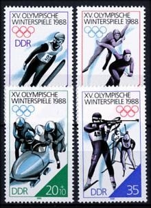 DDR, MiNr. 3140-3143 postfrisch - Olympische Winterspiele, Calgary 1988