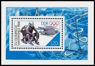 DDR, Block 90 postfrisch - XV. Olympische Winterspiele Calgary 1988