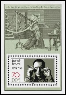 DDR, Block 91 postfrisch - Bertolt Brecht 1898-1956
