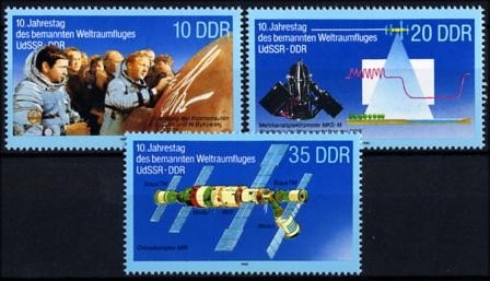 DDR, MiNr. 3190-3192 postfrisch - Bemannter Weltraumflug UdSSR-DDR (II)