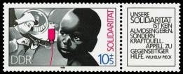 DDR, MiNr. 3202b Zusammendruck schwarzes Zierfeld postfrisch - Internationale Solidarität