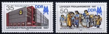 DDR, MiNr. 3080-3081 postfrisch - Leipziger Frühjahrsmesse 1987