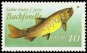 DDR, MiNr. 3096 II (ohne Jahreszahl) Bachforelle postfrisch