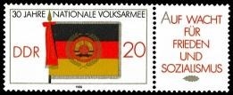 DDR, MiNr. 3001 mit Zierfeld postfrisch - 30 Jahre NVA - Nationale Volksarmee