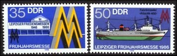 DDR, MiNr. 3003-3004 postfrisch - Leipziger Frühjahrsmessse 1986
