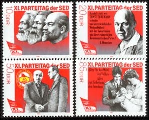DDR, MiNr. 3009-3012 postfrisch - 11. Parteitag der SED