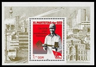 DDR, Block 83 postfrisch - 11. Parteitag der SED