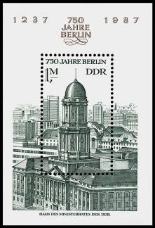 DDR, Block 84 postfrisch - 750 Jahre Berlin - Haus des Ministerrats der DDR