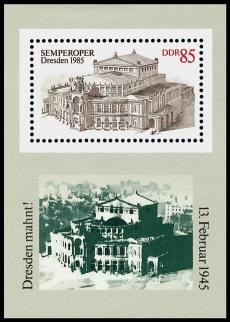 DDR, Block 80 postfrisch - Wiedereröffnung der Semperoper, Dresden
